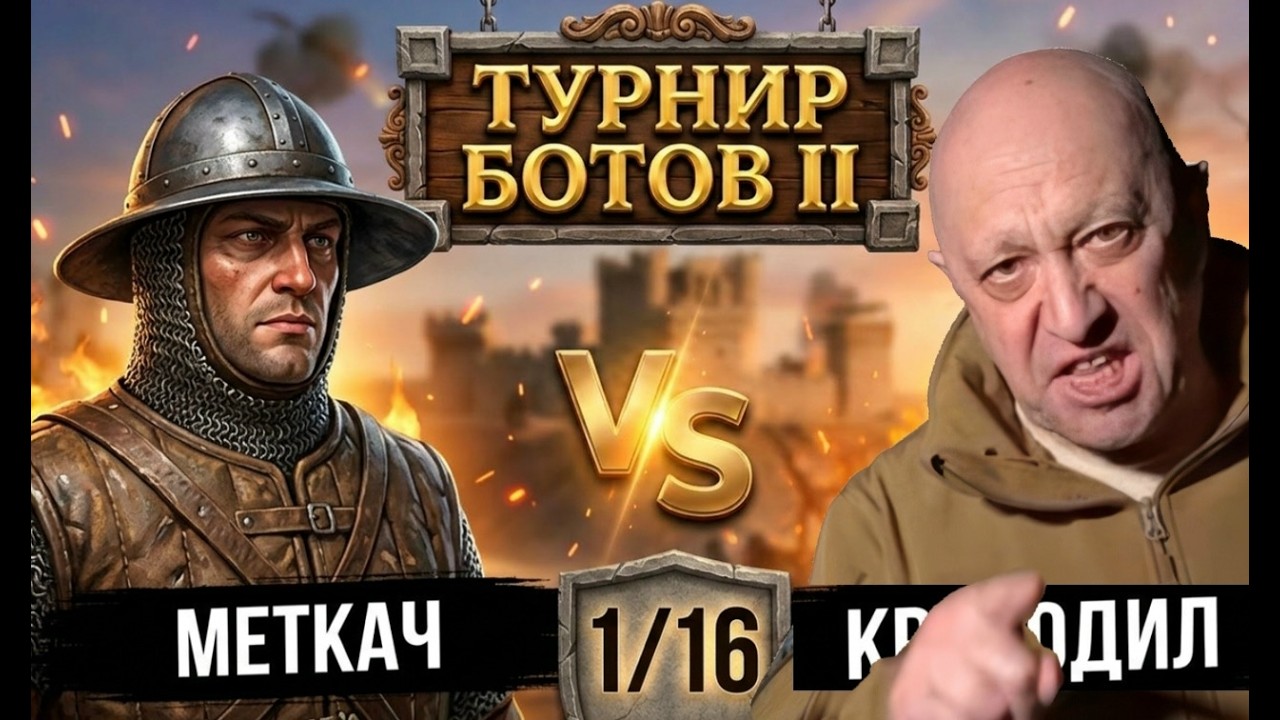 Stronghold Crusader Definitive Edition - Турнир ботов II. 1/16 финала. #13 Меткач vs Крокодил