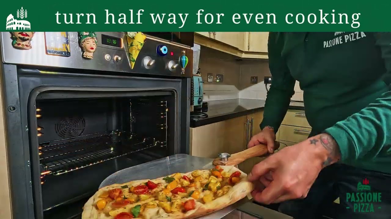 Pinsa Romana conventional oven with Cherry Tomato, Parma Ham & Parmesan | Passione Pizza