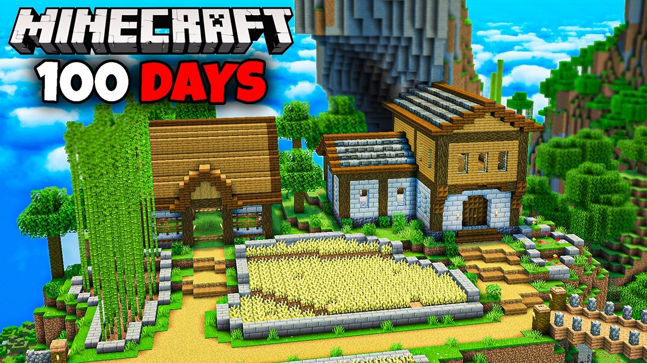 I Survived 100 Days On Minecraft's Largest Mountain | Amplified minecraft