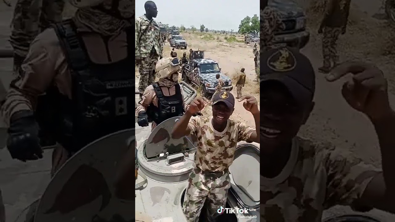 Nigerian troops in Northeast Nigeria celebrating victory in high spirit #nigerianarmy