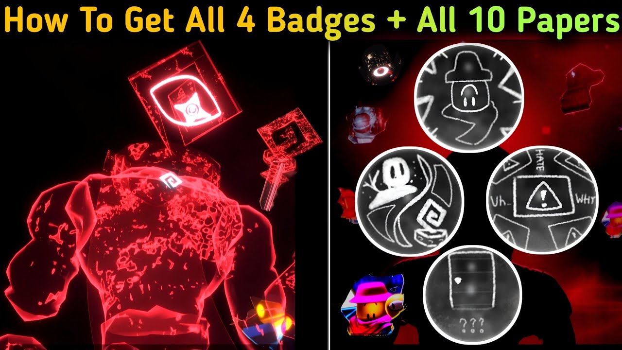 Growth Of Giggle RP (UPDATE) - How To Get All 4 NEW BADGES + All 10 Paper Pieces Location | DOORS