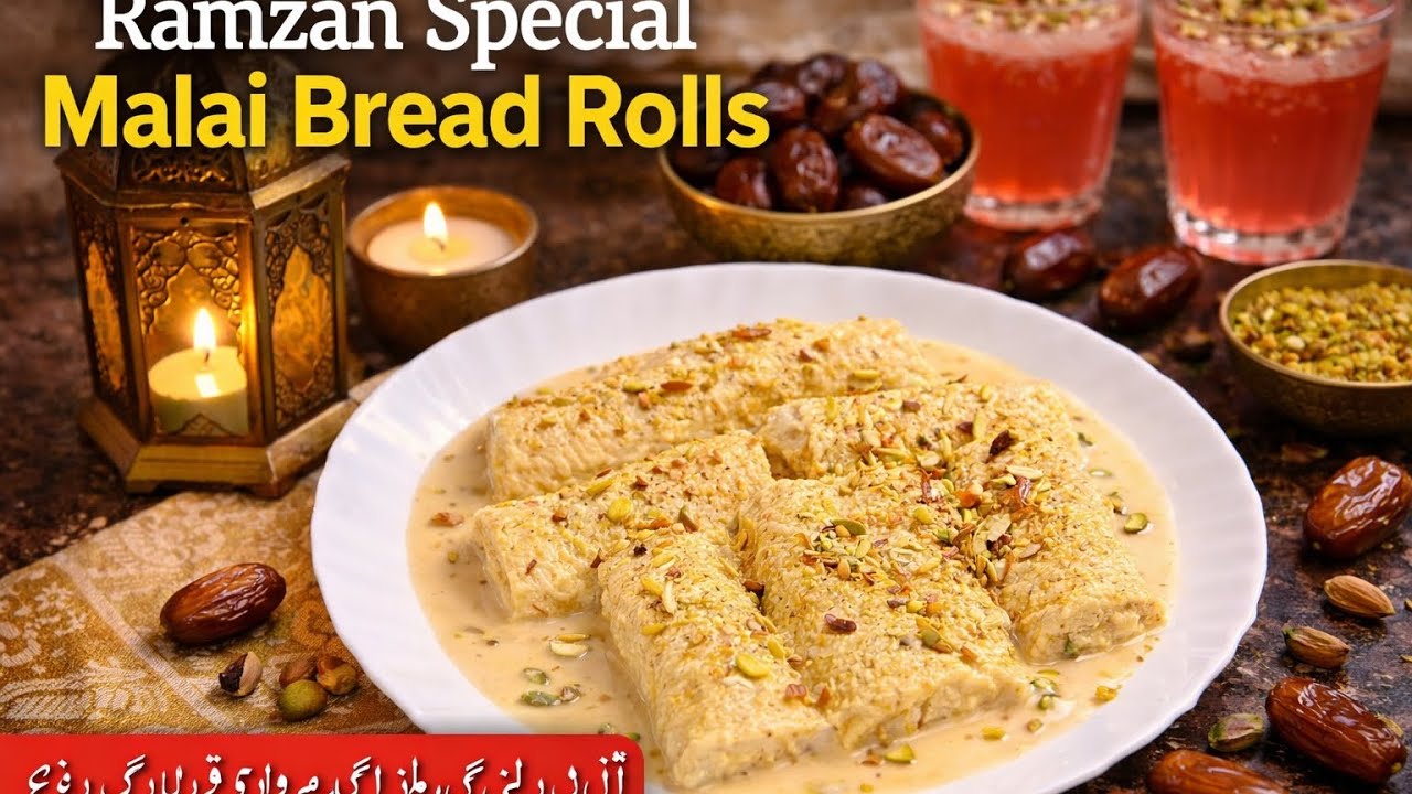 Ramadan special malai bread 🍞 roll 5mint me ready bilkul asan tarike se banne wali recipe 😋#viral 