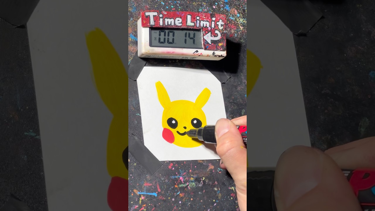 【ASMR】Drawing Pikachu in 40 Sec