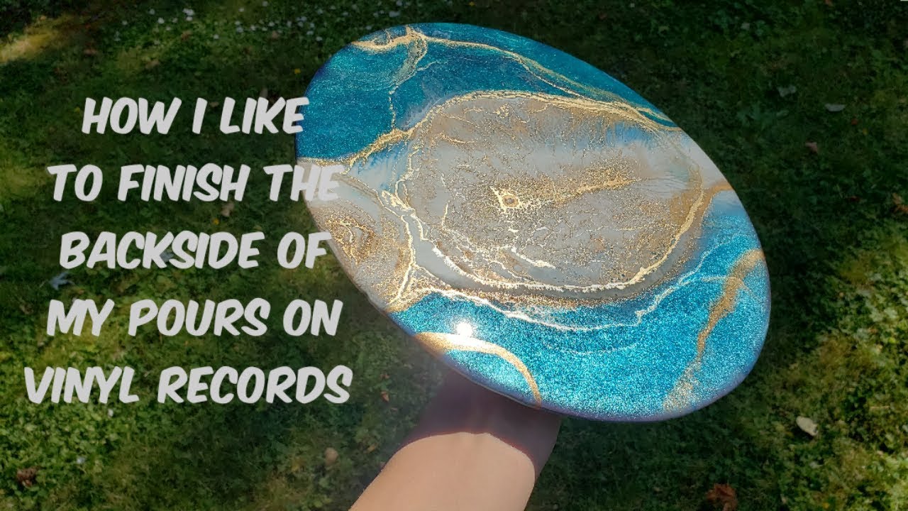 Simple & easy way to finish the backs on vinyl record pours / resin art / resin pour / epoxy art