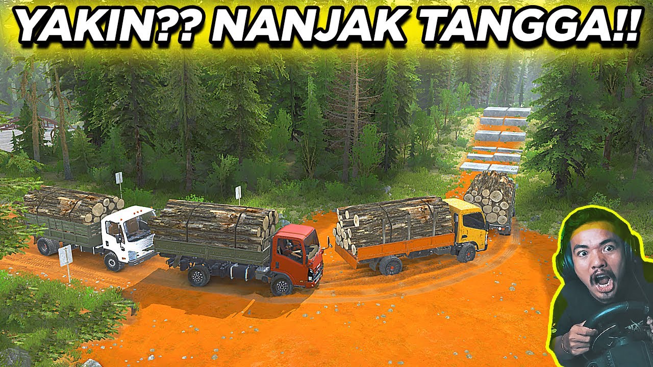 Challenges 🚛💥 Truk Kayu Dipaksa Nanjak Tangga, Yakin Masih Waras?! – Spintires MudRunner