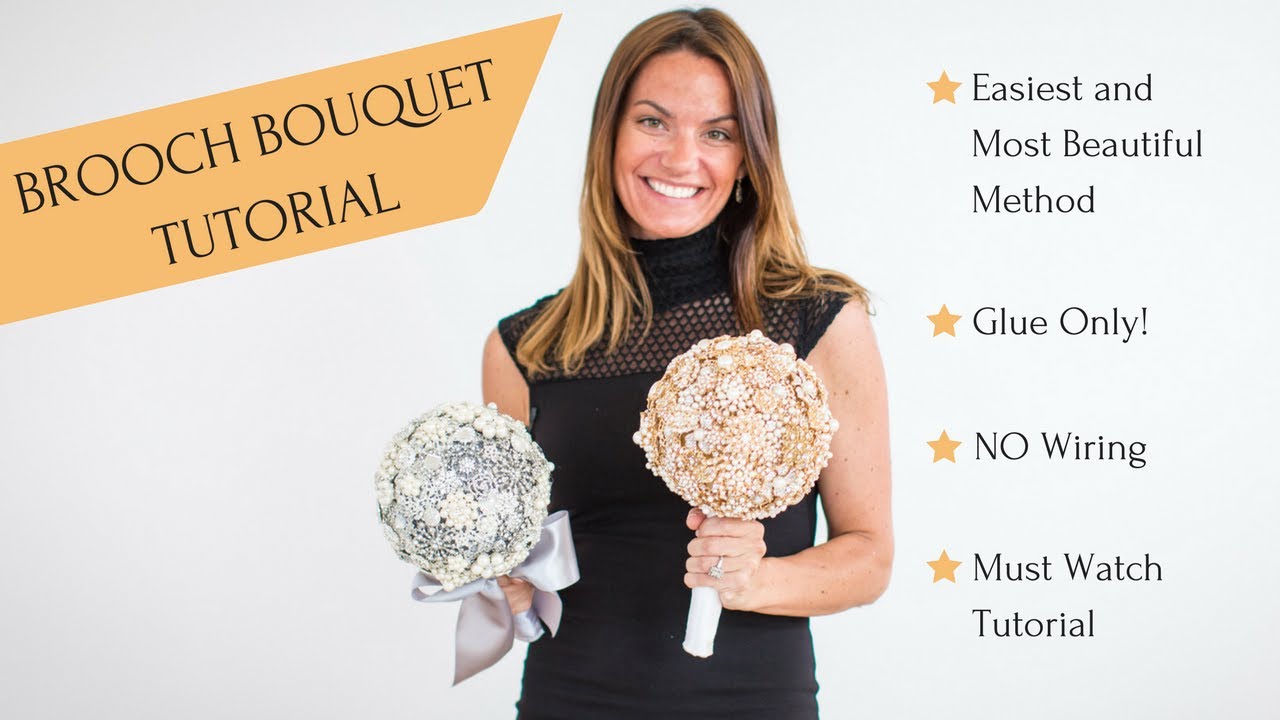 Brooch Bouquet Tutorial | DIY Wedding Brooch Bouquet with Styrofoam Ball Glue Only Method