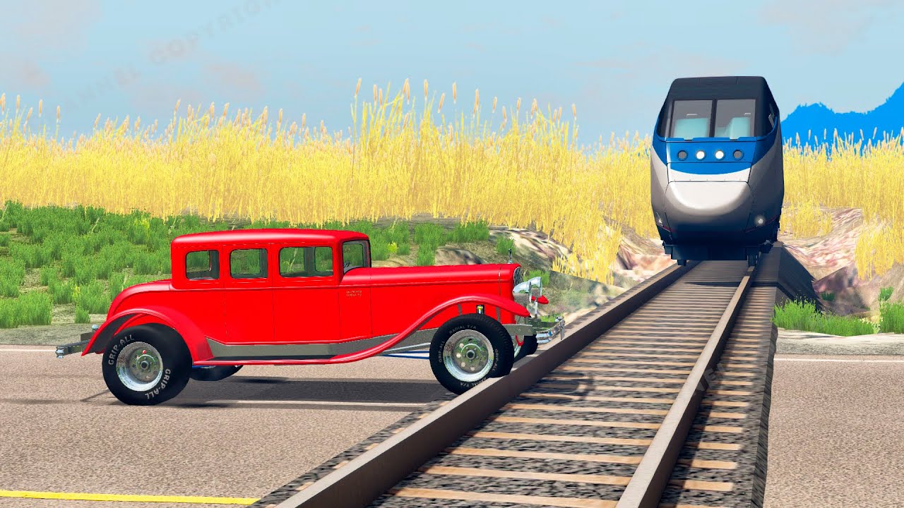 Cars vs Rails Crashes BeamNG Drive