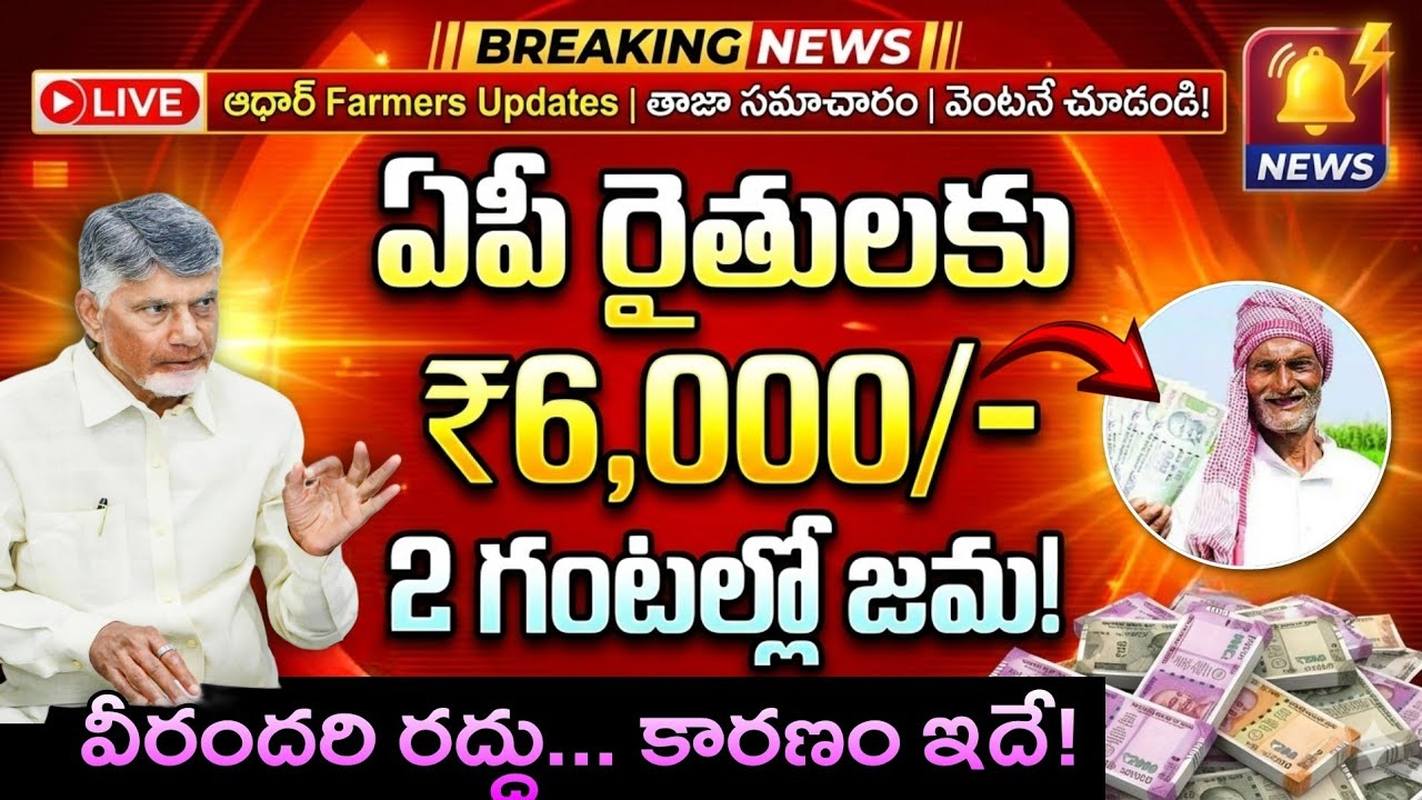 Annadatha Sukhibhava 3rd Installment Amount Credit; Today Latest Updates | అన్నదాత సుఖీభవ 3 వ విడత వ