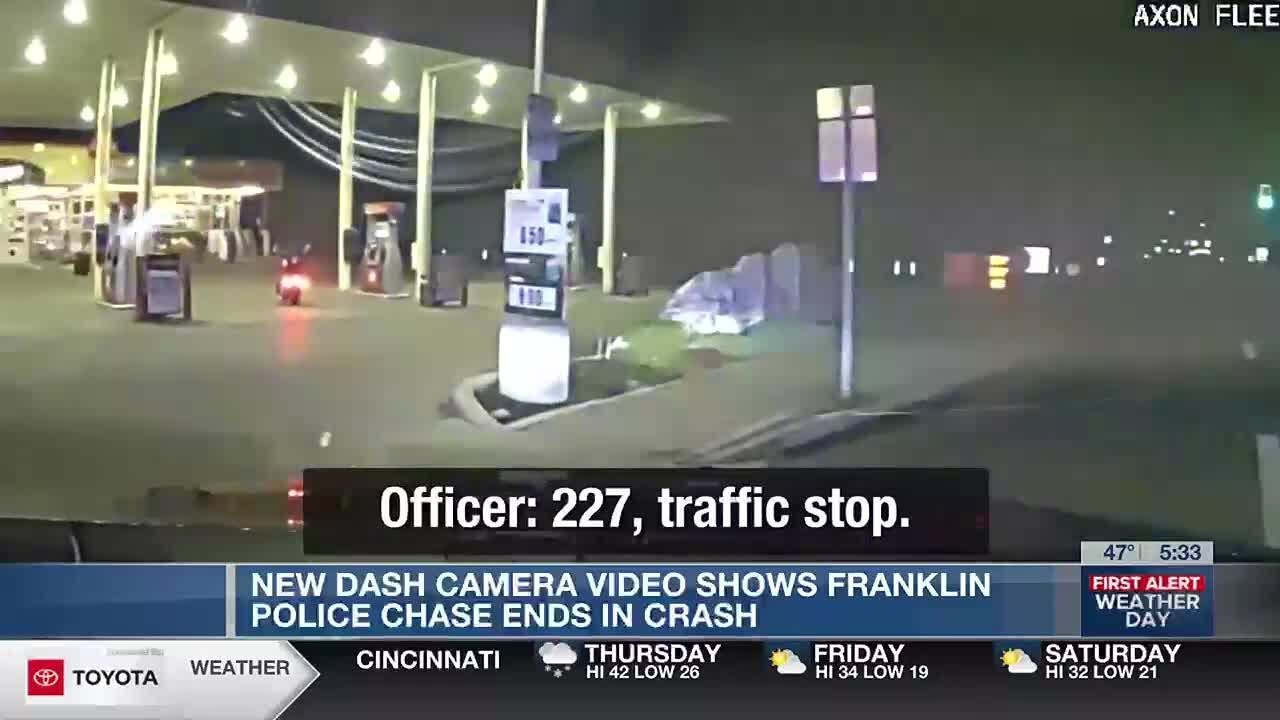 New dash camera video shows Franklin Police chase ends in crash