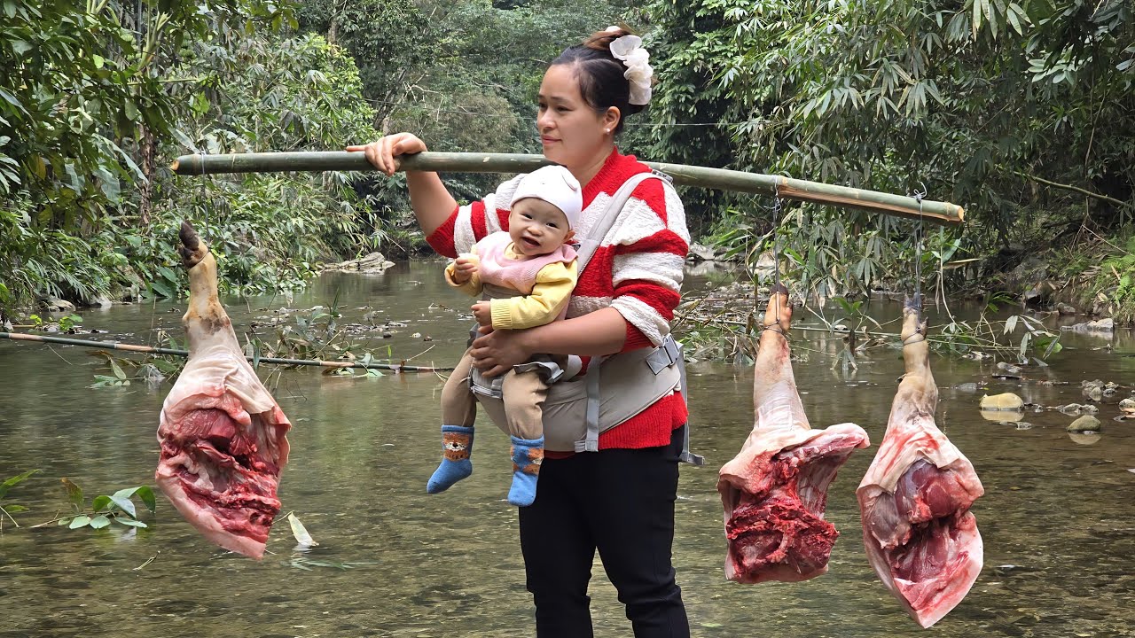 Making Fermented Pork from 3 Pork Legs | Bamboo Tube Meat for the Local Market