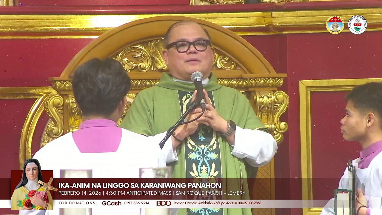 ANTICIPATED MASS | Pebrero 14, 2026; 6:00 AM | Ika-6 na Linggo sa Karaniwang Panahon