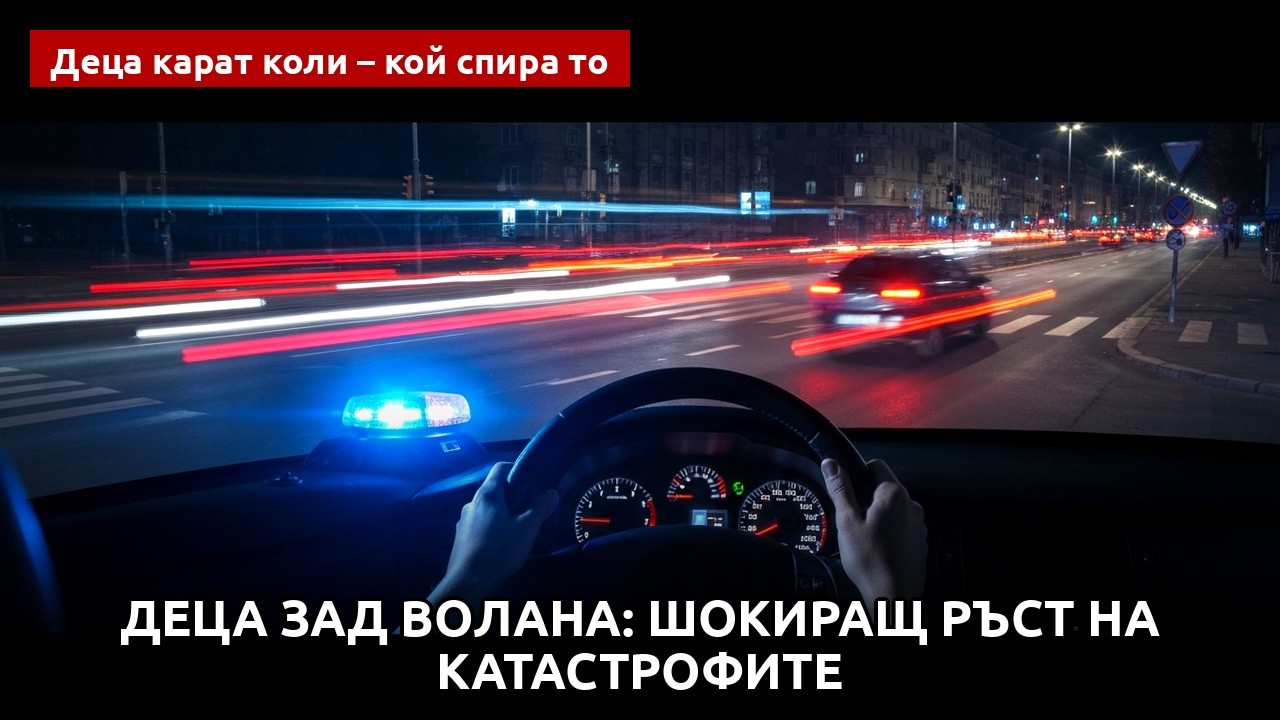 Деца зад волана: Шокиращ ръст на катастрофите с непълнолетни