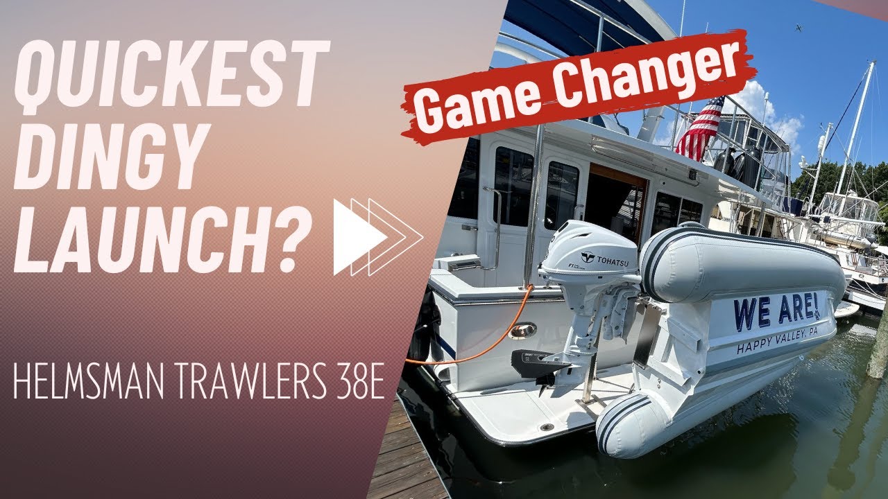 Helmsman Trawlers 38E Pilothouse | Dingy launch in under 4 minutes | Seawise Davit System Review