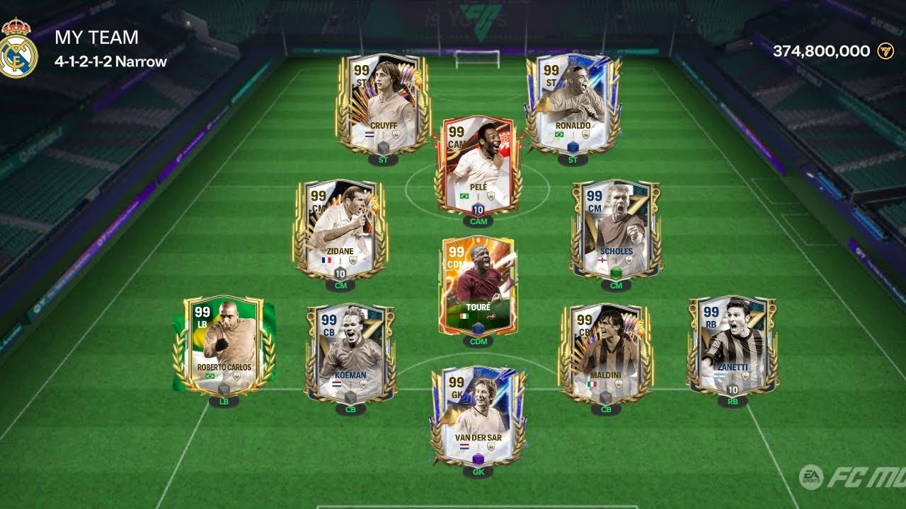 تحدى لعب بي تشكيله 99 ريت جيم بلاي أسطورة 💪fc mobile 