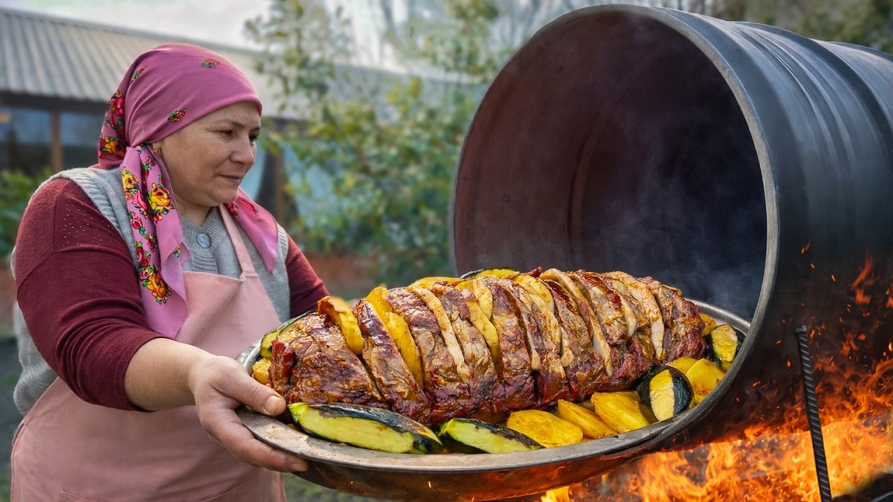 Cooking the Most Insane Steak in a Village Barrel (This Was CRAZY)