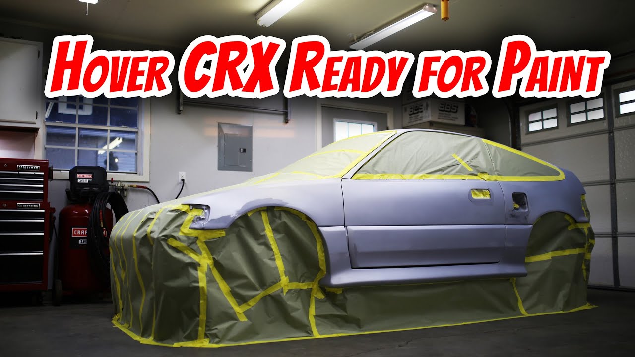 1989 CRX Rescue Part 18 - Masking a Car For Paint