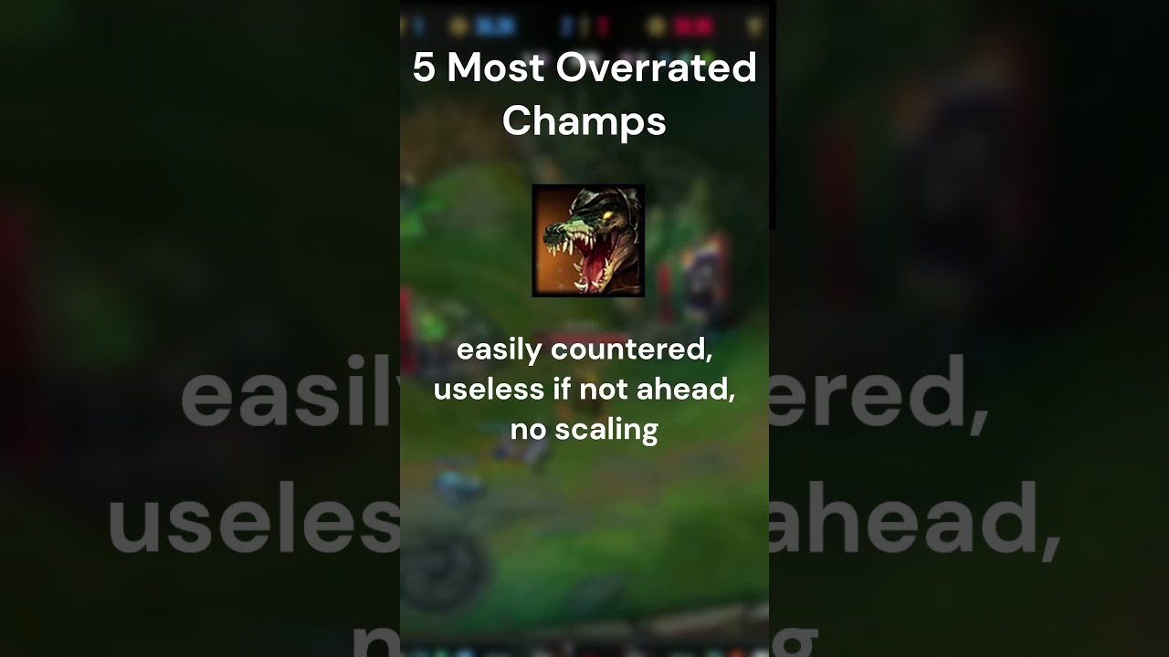 5 MOST OVERRATED CHAMPS IN COMPETITIVE PLAY #leagueoflegends #competitive #overrated