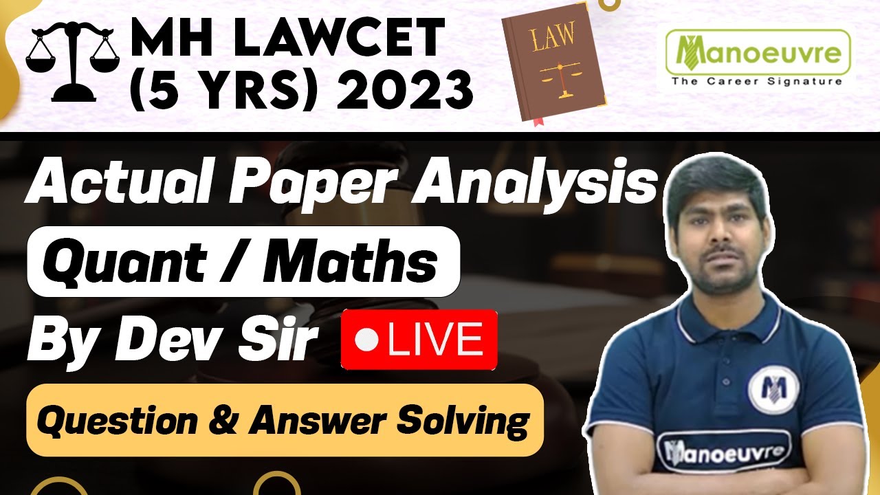 MH LAWCET (5 Yrs) 2023 - Actual Paper Analysis | Quant / Maths | By Dev Sir
