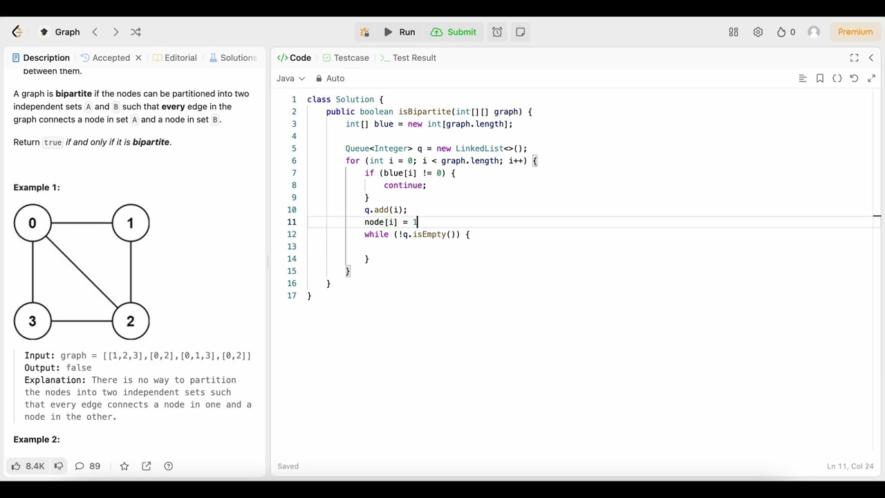 LeetCode 785: Is Bipartite (Java)