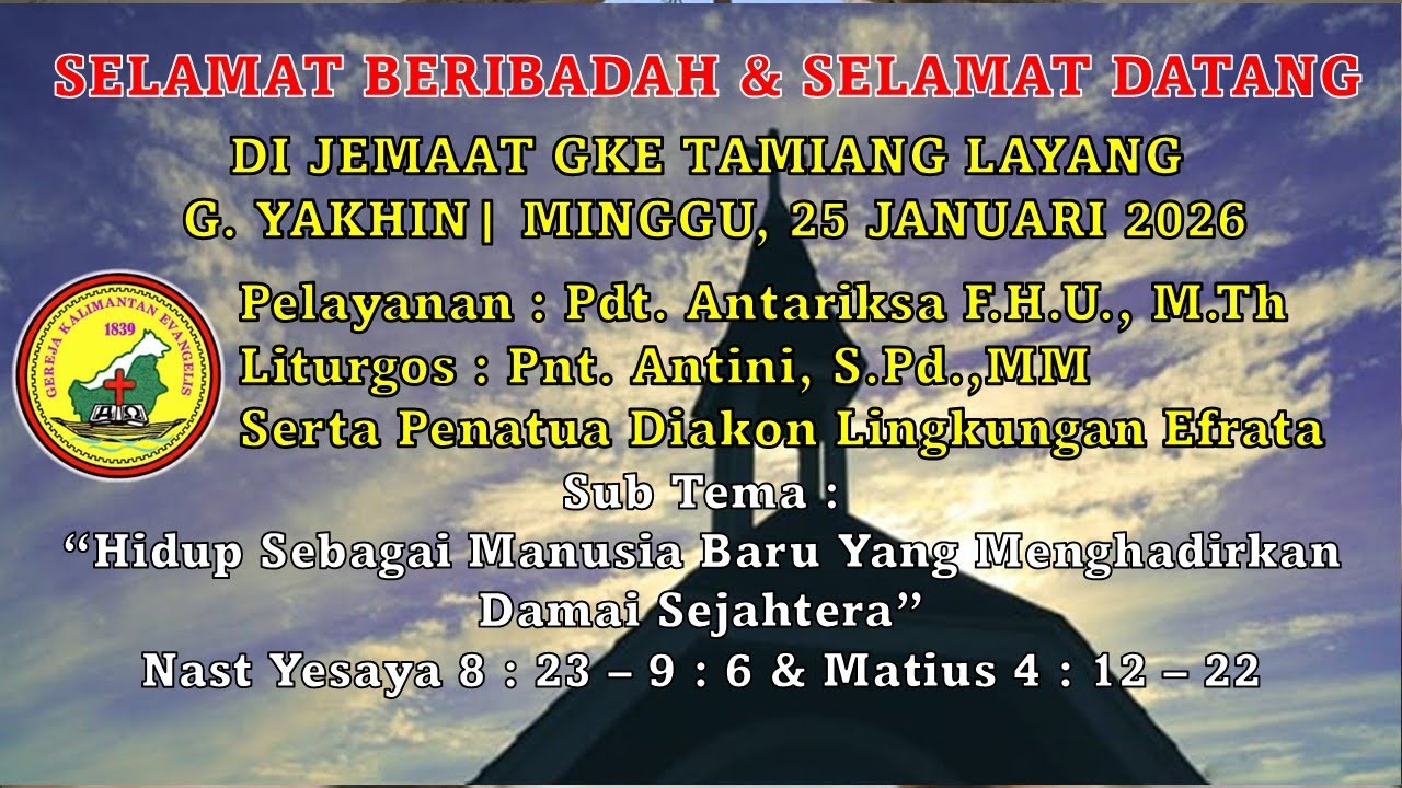 Minggu, 25 Januari 2026 | GKE Tamiang Layang