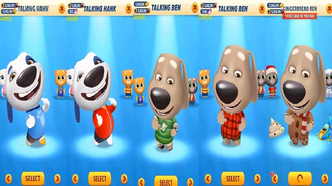 Talking Tom Gold Run  Lava Escape VS Cycle Tour Event HANK VS BEN GINGERBREAD BEN Old VS New outfit