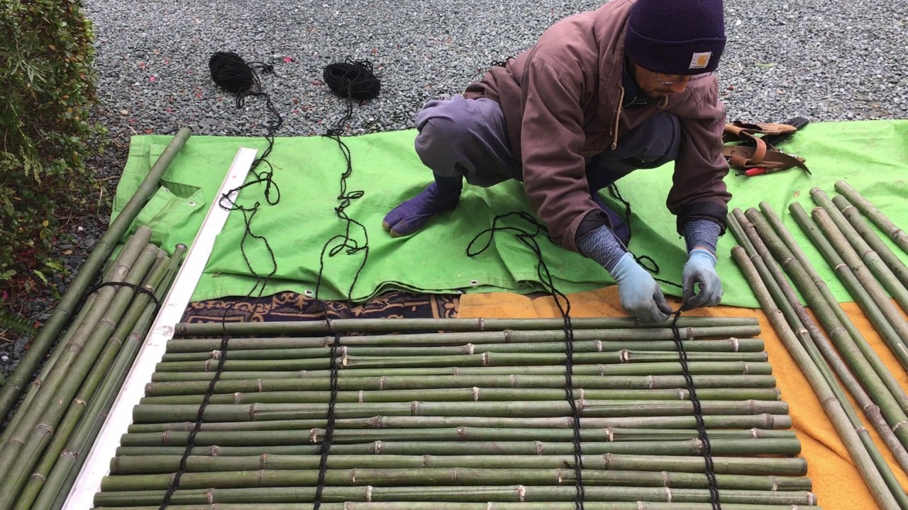 井戸竹蓋のしゅろ縄（編み方）【浜松磐田湖西の造園庭造り】