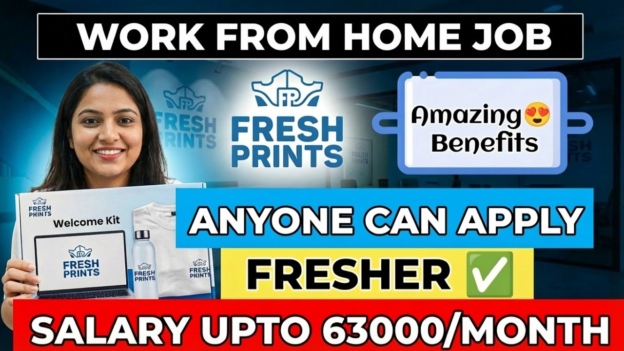 Fresh Prints PERMANENT Work From Home Job 2026 | Freshers Eligible | Salary ₹63,000 Per Month 🚀