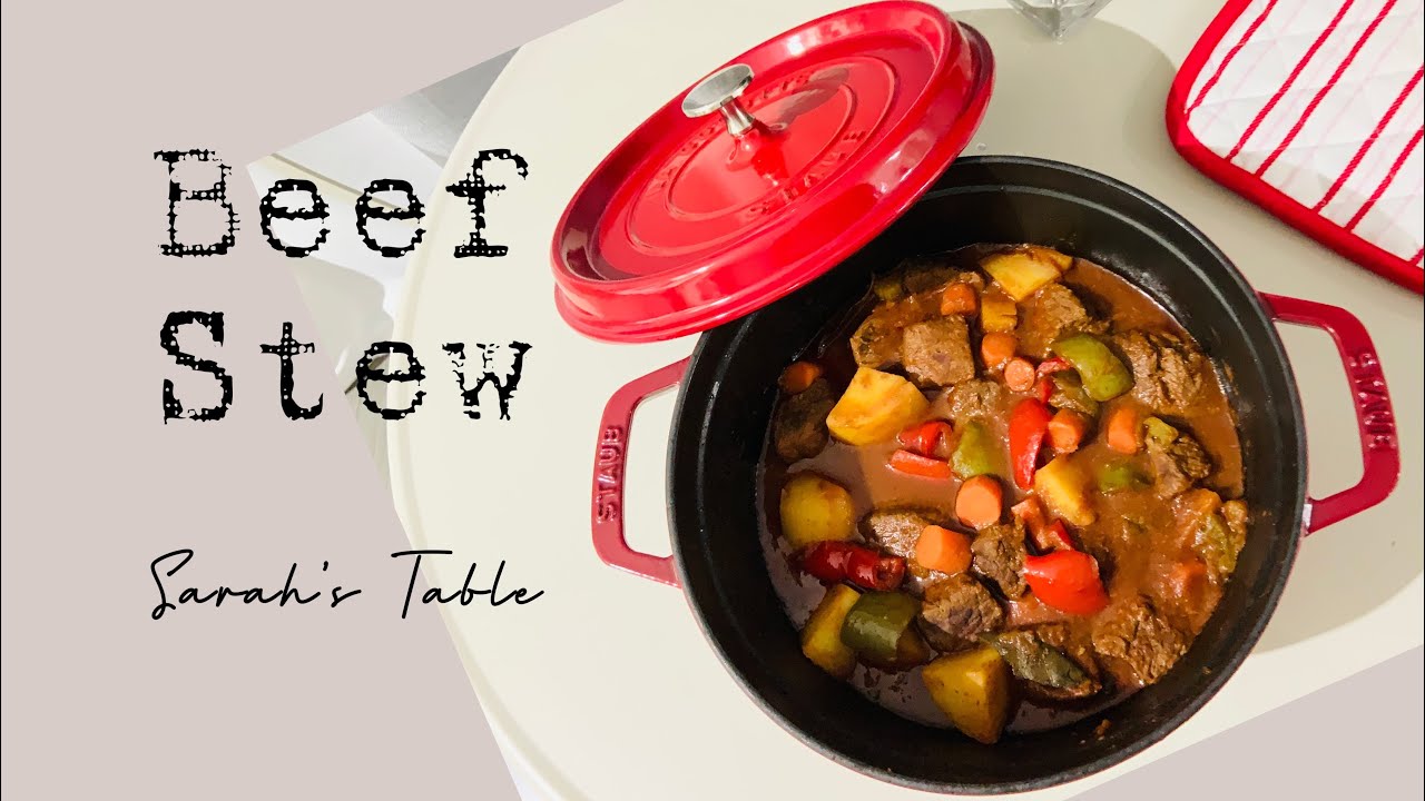 STAUB classic beef stew Cooking in staub dutch oven @SarahsTable  Ep 47