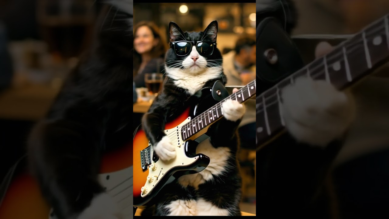 Rockstar Cat Breaks Free from Waiter Life!
