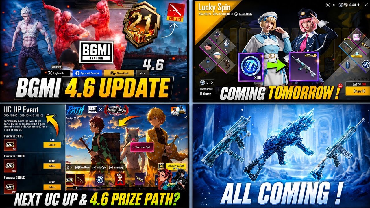 BGMI 4.6 😱 BGMI Next Prize Path Confirm✅ | Bgmi Next Uc Up Event Date / M4 Glacier & Next Lucky Spin