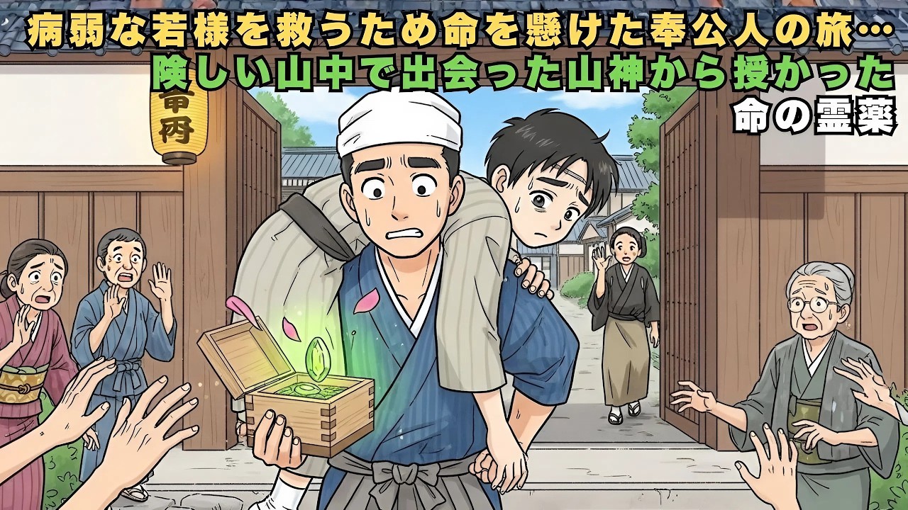 病弱な若様を救うため命を懸けた奉公人の旅… 険しい山中で出会った山神から授かった命の霊薬 | 野談 | 時代劇 | 昔話 | 説話 | 民話
