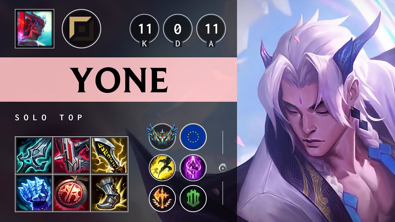 Yone Top vs Jax: Quadra Kill, Legendary - EUW Challenger Patch 14.18