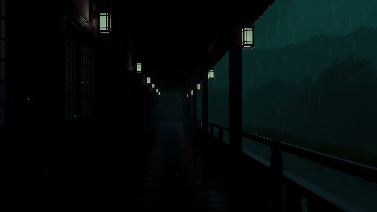 Rainy Night Gentle Rain Sounds Across the Deep Mountains (No Ads) | Dark Bedroom Sleep Ambience