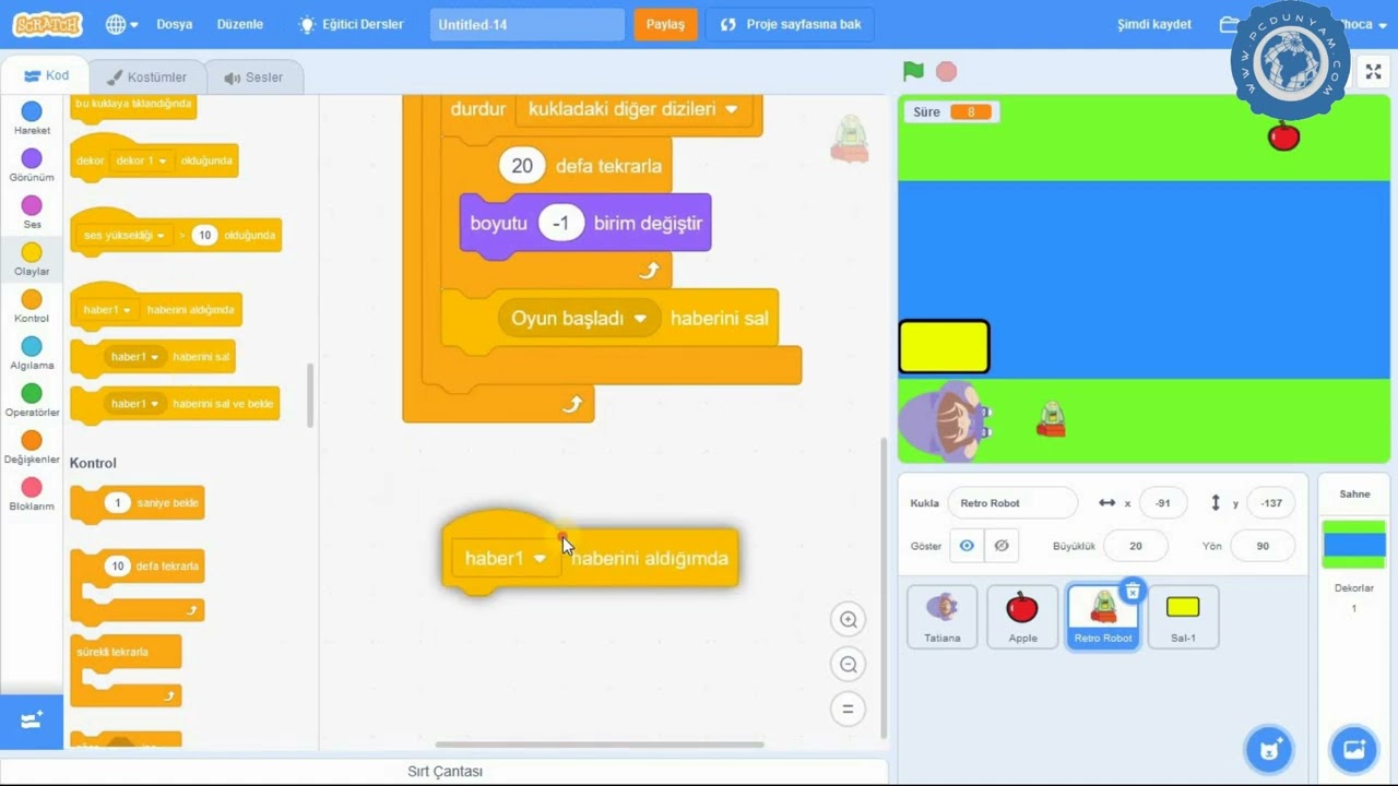 Scratch 16. Ders Nehirden Geçme Oyunu #Scratch #oyun #nehir #sal #kodlama #robot