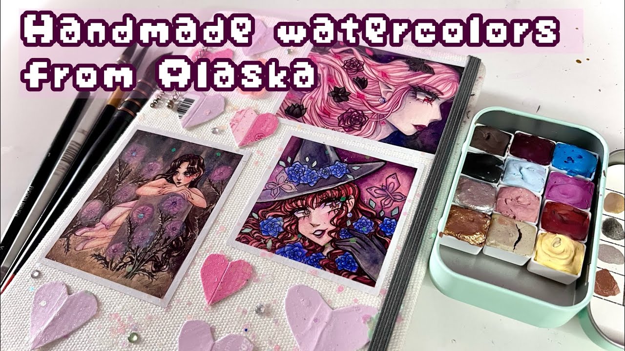 Paint with me handmade watercolors in my sketchbook 