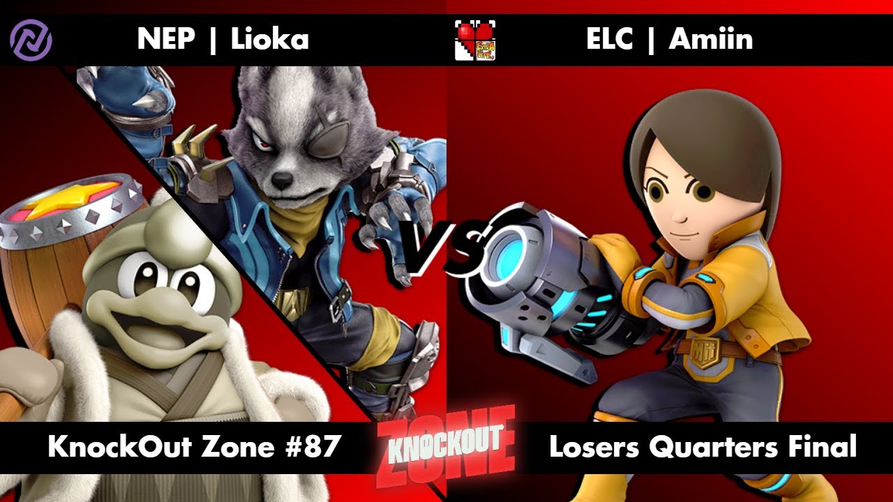 KnockOut Zone #87 - SSBU Losers Quarters Final - Lioka (Wolf/Dedede) vs Amiin (Mii Gunner)