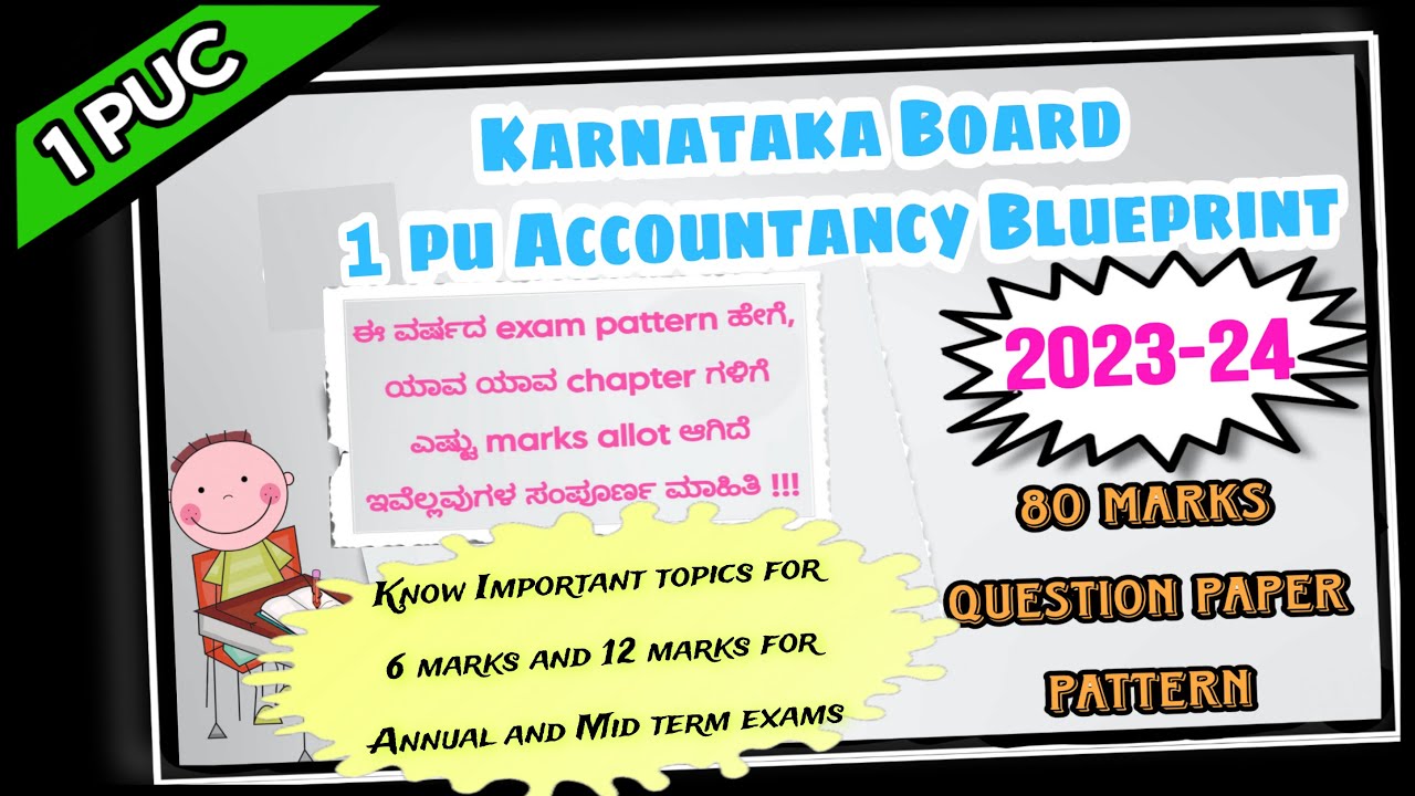 1 PU Accountancy Blueprint 2023-24 | Important topics and chapter wise allotment of marks ಕನ್ನಡದಲ್ಲಿ