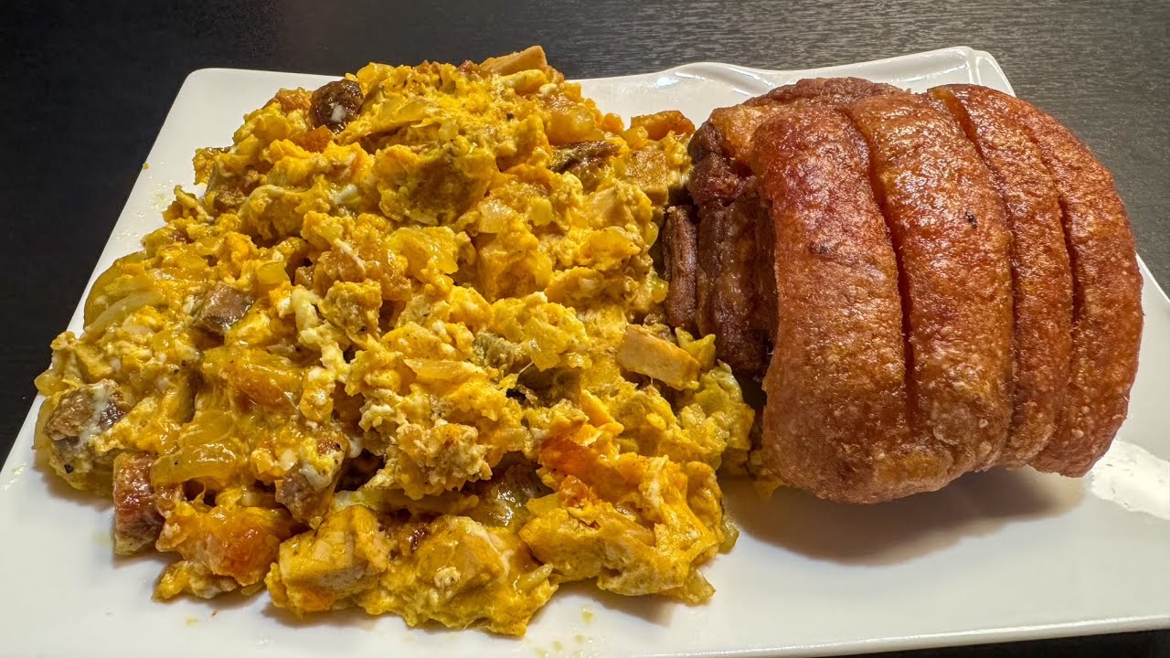 🔥¡HUEVOS REVUELTOS CON CHICHARRÓN BIEN SABROSOS! 🐷🍳 Con Cebolla, Ajo y un Toque de Limón 🤤✨