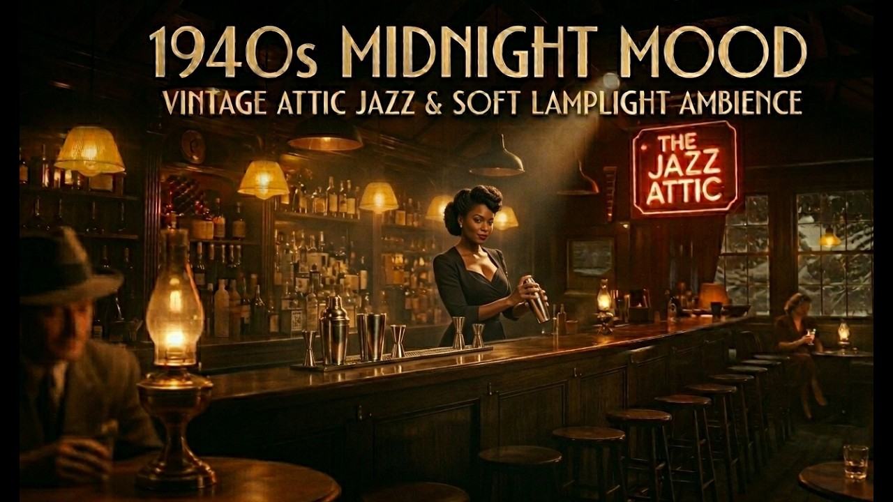 1940s Midnight Mood &mdash; Vintage Attic Jazz & Soft Lamplight Ambience