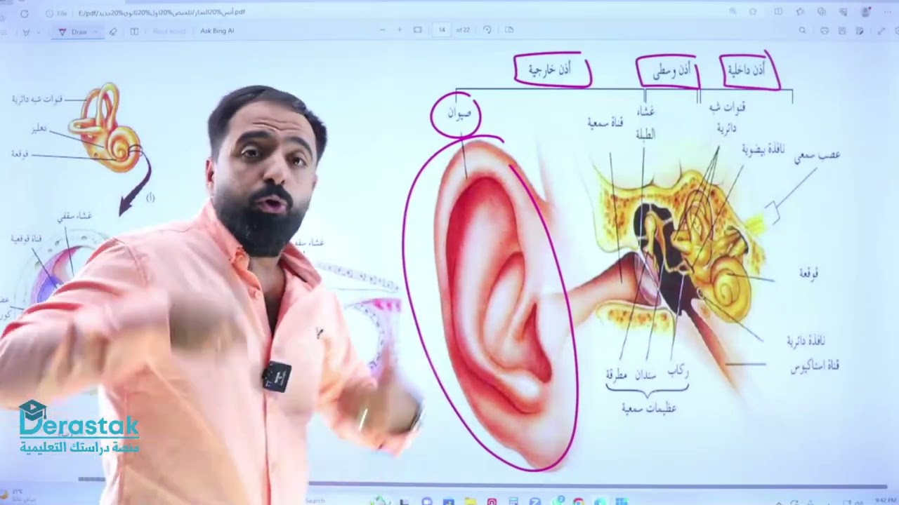 المستقبلات الميكانيكية || الأول ثانوي 2007 || العلوم الحياتية || أ.أنس النجار