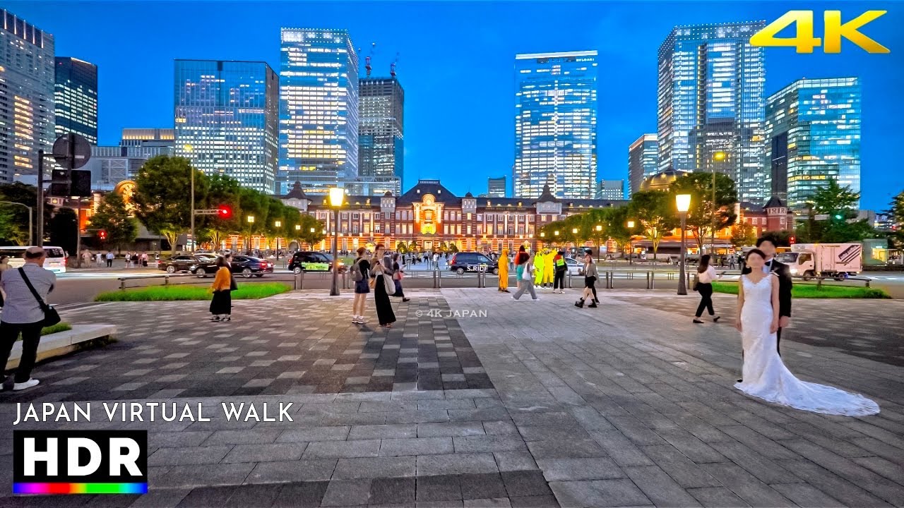Tokyo Japan - Marunouchi, Ginza Summer Evening Walk &bull; 4K 60fps HDR