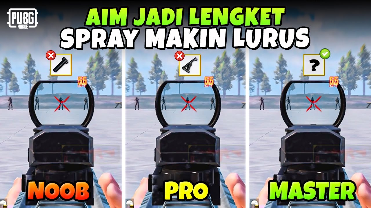 CARA AIM LURUS PUBG MOBILE | CARA MEMILIH GRIP TERBAIK AGAR AIM STABIL