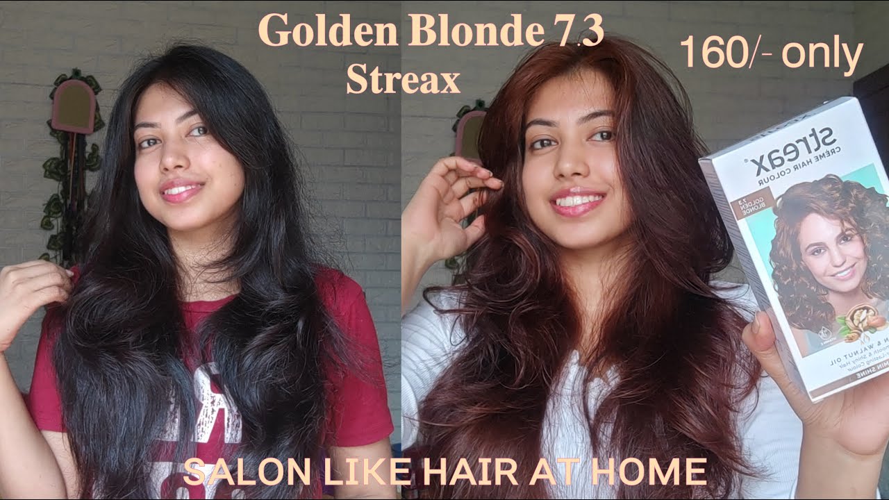 Hair colour transformation with streax golden blonde 7.3#haircolortutorial#streaxhaircolour#explore 