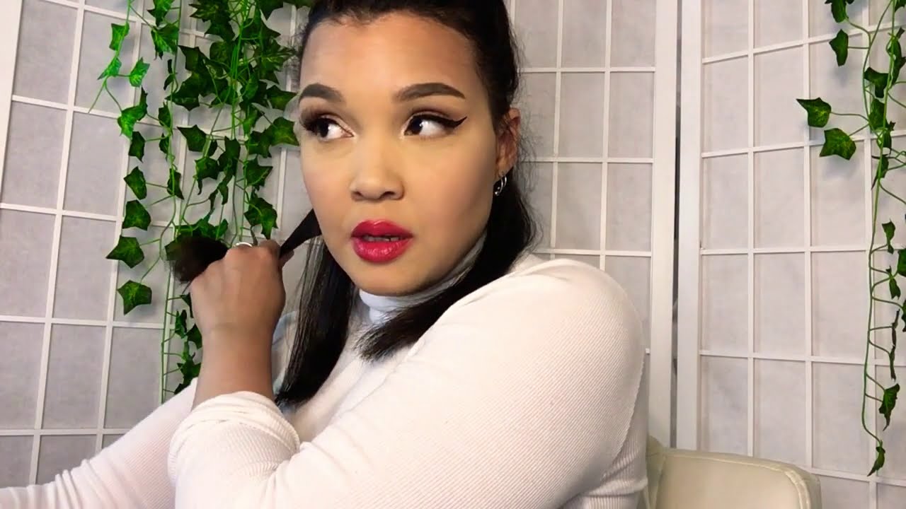 ASMR — Выпрямляю волосы утюжком — Жевание жвачки + Тихая речь