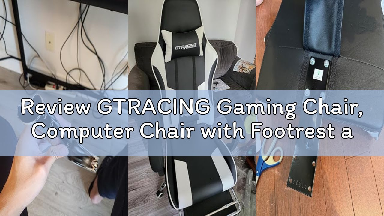 Review GTRACING Gaming Chair, Computer Chair with Footrest and Lumbar Support, Height Adjustable Gam