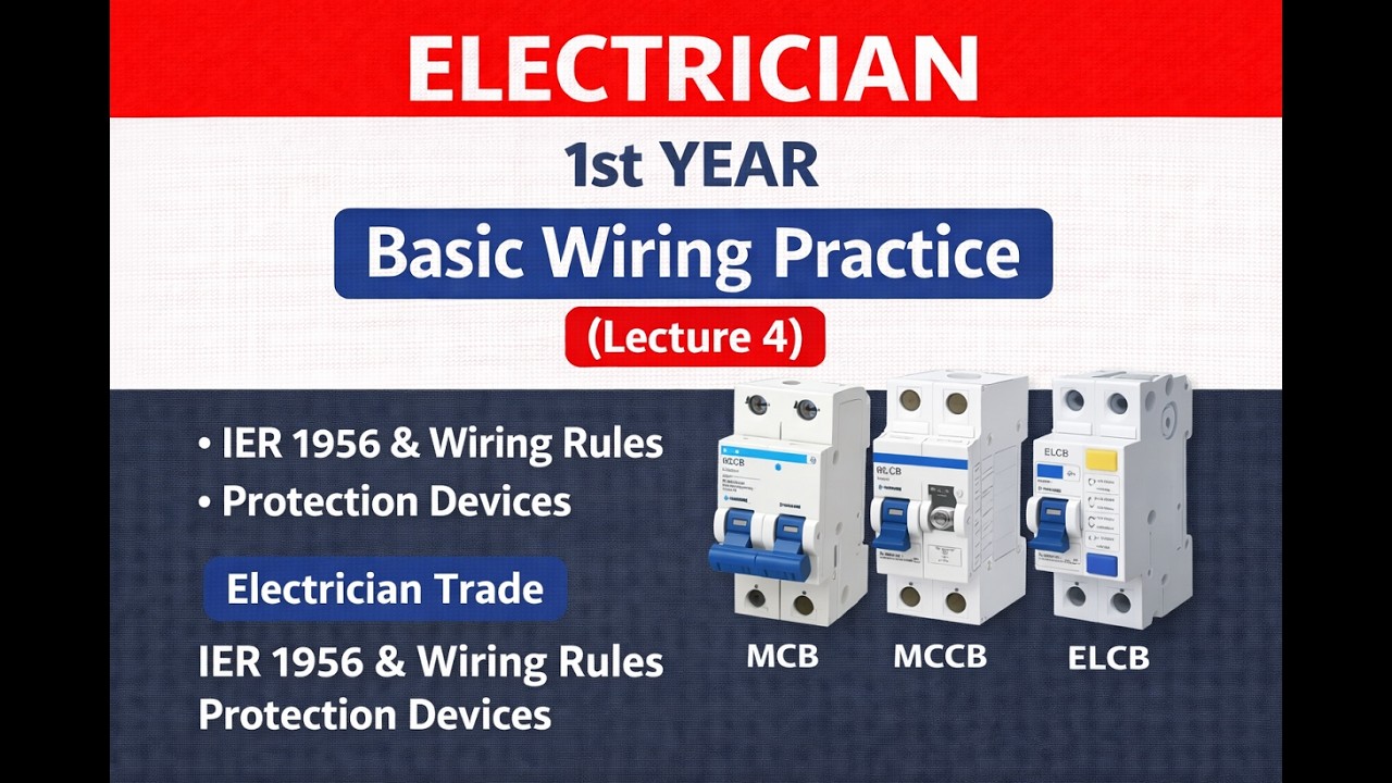 Basic Wiring Practice – Lecture 4 | Indian Electricity Act, IER 1956  | Electrician 1st Year