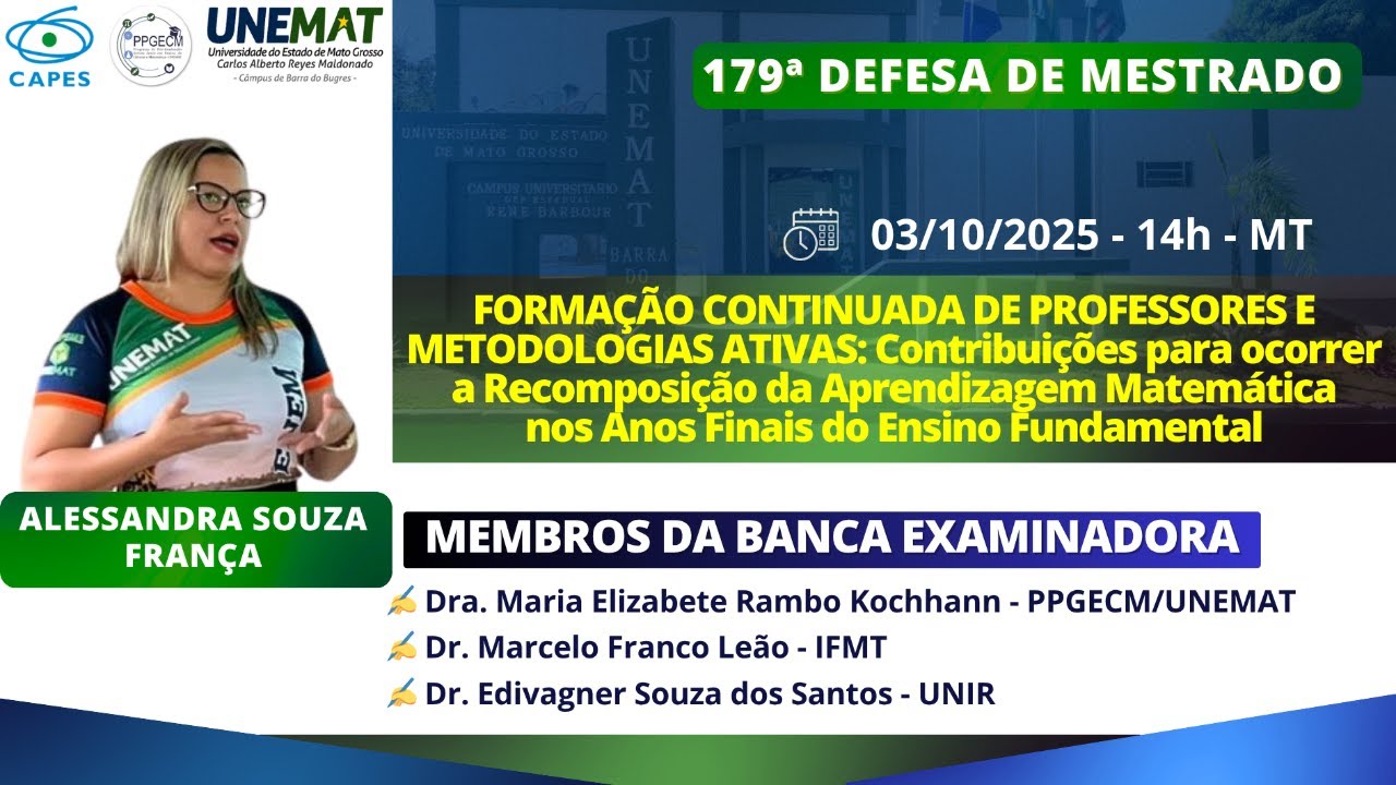 179º DEFESA DE MESTRADO - PPGECM/UNEMAT