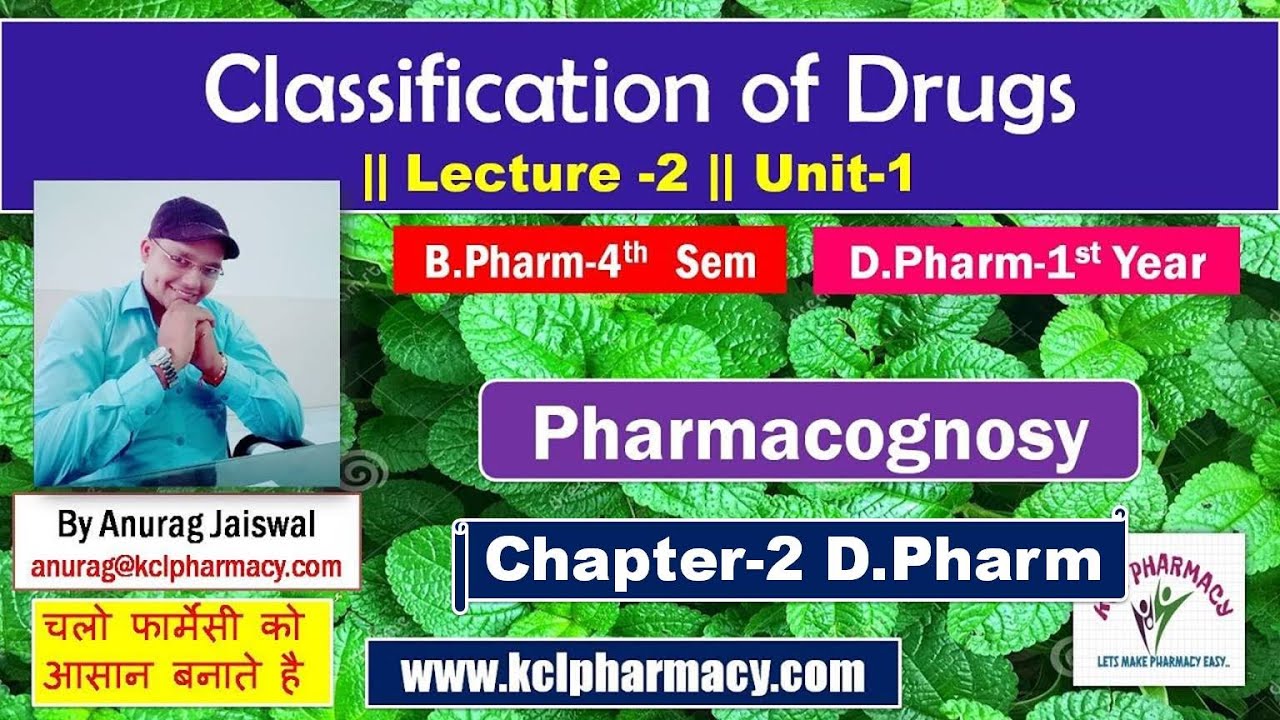 Classification of drugs - Pharmacognosy || L-2 Unit-1B.Pharm 4th sem | Chapter-2  D.Pharm 1st Year