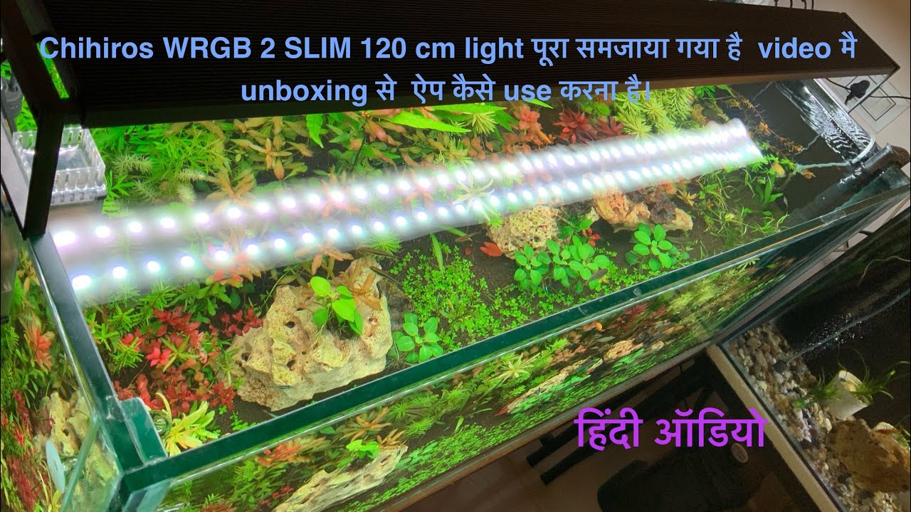 Chihiros WRGB 2 SLIM 120 cm light पूरा समजाया गया है  video मै  unboxing & ऐप use कैसे use करना है।