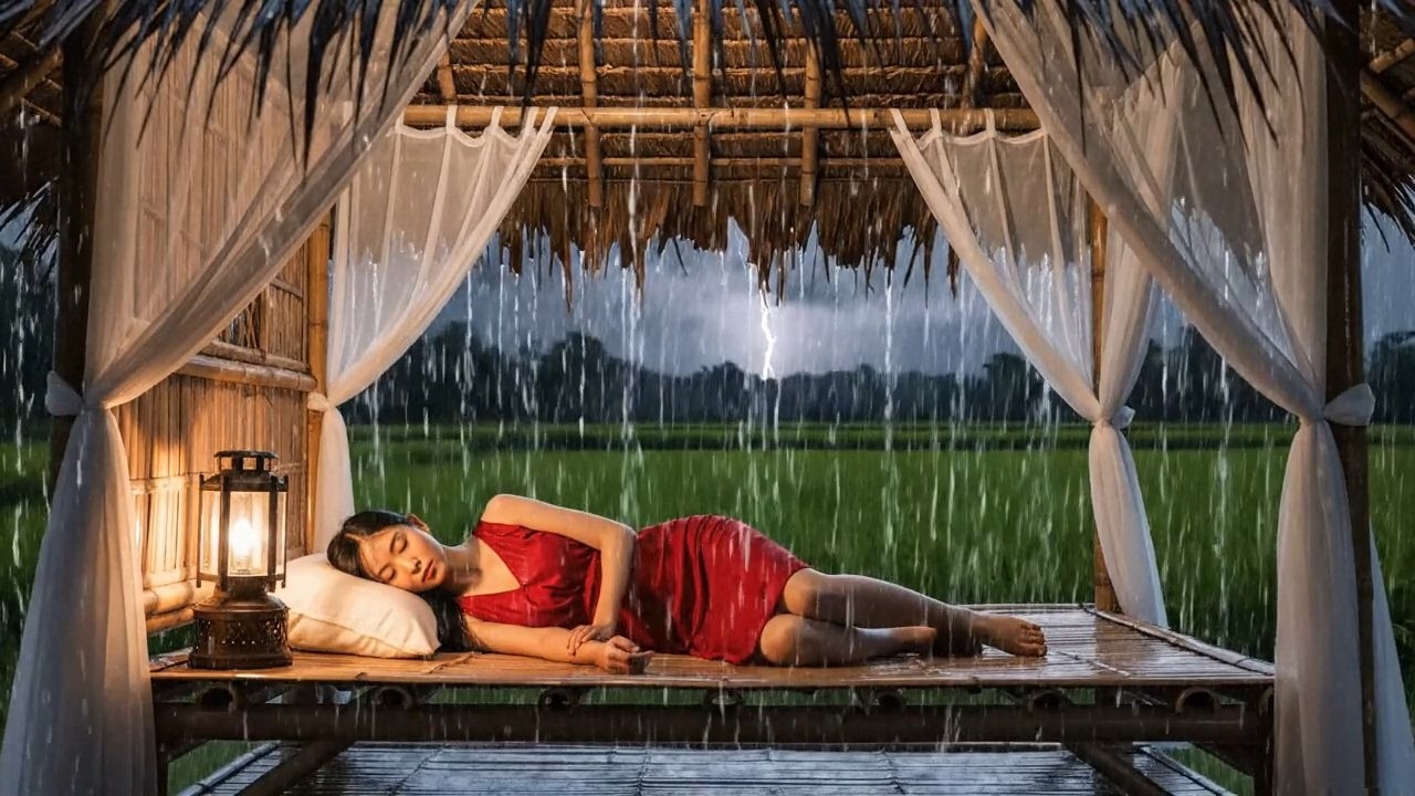 Mind Relax Rain Sounds in Rice Fields – Healing Ambience
